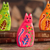 Ceramic statuette, 'Guardian Kitten' (assorted) - Vibrant Floral Ceramic Cat Statuette from Peru