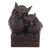 Cedarwood figurine, 'Nocturnals in Love' - Hand-Carved Rustic Cedarwood Figurine of Two Owls from Peru