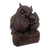 Cedarwood figurine, 'Nocturnals in Love' - Hand-Carved Rustic Cedarwood Figurine of Two Owls from Peru