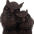 Cedarwood figurine, 'Nocturnals in Love' - Hand-Carved Rustic Cedarwood Figurine of Two Owls from Peru