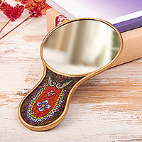 Reverse-painted hand mirror, Princess Reflection