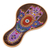 Reverse-painted hand mirror, 'Princess Reflection' - Floral Patterned Reverse-Painted Wood Hand Mirror from Peru