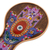 Reverse-painted hand mirror, 'Princess Reflection' - Floral Patterned Reverse-Painted Wood Hand Mirror from Peru