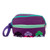 Applique cotton blend cosmetic bag, 'Llama Sunrise' - Cotton Blend Four-Compartment Cosmetic Toiletry Bag
