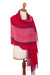 100% baby alpaca shawl, 'Life in Rose' - Soft 100% Baby Alpaca Shawl Handwoven in Pink and Fuchsia