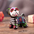 Ceramic figurine, 'Loyal Bones' - Andean-Made Painted Day of the Dead Puppy Ceramic Figurine