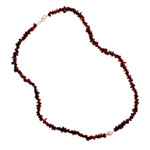 Gold-accented garnet and cultured pearl beaded necklace, 'Passion Pearl' - Garnet and White Pearl Beaded Necklace with Golden Accents
