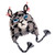 Wool blend hat, 'Checkered Llama' - Llama-Shaped Black and Grey Wool Blend Hat Knit in Peru
