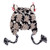 Wool blend hat, 'Checkered Llama' - Llama-Shaped Black and Grey Wool Blend Hat Knit in Peru