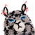 Wool blend hat, 'Checkered Llama' - Llama-Shaped Black and Grey Wool Blend Hat Knit in Peru