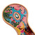 Reverse-painted glass hand mirror, 'Primaveral Fields' - Baroque-Themed Floral Reverse-Painted Glass Wood Hand Mirror (image 2e) thumbail