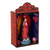 Wood and ceramic retablo, 'Hope in Guadalupe' - Classic Religious Painted Wood Virgin of Guadalupe Retablo