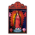 Wood and ceramic retablo, 'Hope in Guadalupe' - Classic Religious Painted Wood Virgin of Guadalupe Retablo