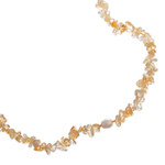 Gold-accented citrine and cultured pearl beaded necklace, 'Prosperity Pearl' - Gold-Accented Citrine and Silver-White Pearl Beaded Necklace