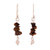 Pendientes colgantes con cuentas de ojo de tigre y cuarzo rosa - Pendientes colgantes de plata con cuentas de ojo de tigre y cuarzo rosa