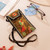 Embroidered eyeglasses bag, 'Autumn Spell' - Autumn-Themed Embroidered Orange and Yellow Eyeglasses Bag
