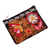 Embroidered coin purse, 'Evening Butterfly' - Butterfly-Themed Embroidered Coin Purse in Orange and Red