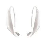 Sterling silver drop earrings, 'Petite Wild Wind' - Contemporary Sterling Silver Drop Earrings from Peru