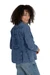 Cotton jacket, 'Andean Fields in Blue' - Cotton Jacket with Floral Embroidery in Midnight Blue Shade