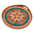 Reverse-painted glass tray, 'Spring Dawn' - Floral Reverse-Painted Glass Tray in Red and Turquoise Hues