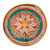 Reverse-painted glass tray, 'Spring Dawn' - Floral Reverse-Painted Glass Tray in Red and Turquoise Hues