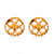 Gold-plated stud earrings, 'Sunshine Medals' - Floral High-Polished 18k Gold-Plated Round Stud Earrings thumbail
