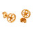 Gold-plated stud earrings, 'Sunshine Medals' - Floral High-Polished 18k Gold-Plated Round Stud Earrings (image 2b) thumbail
