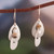 Gold-accented cultured pearl and labradorite dangle earrings, 'Dance of Drops' - Modern Gold-Accented Cultured Pearl and Labradorite Earrings