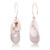 Gold-accented cultured pearl and labradorite dangle earrings, 'Dance of Drops' - Modern Gold-Accented Cultured Pearl and Labradorite Earrings