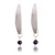 Cultured pearl dangle earrings, 'Sublime Leaves' - Modern Sterling Silver and Peacock Pearl Dangle Earrings