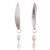 Cultured pearl dangle earrings, 'Pearly Leaves' - Hammered Sterling Silver and Cultured Pearl Dangle Earrings