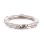 Sterling silver band ring, 'Intrepid Essence' - Avant-Garde Textured Sterling Silver Band Ring from Peru