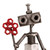 Recycled metal figurine, 'Robotic Love' - Eco-Friendly Recycled Metal Figurine of Robot with Flower (image 2e) thumbail
