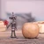 Recycled metal figurine, 'Robotic Love' - Eco-Friendly Recycled Metal Figurine of Robot with Flower