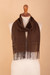 100% alpaca scarf, 'Nazca Glam' - Mahogany and Spice Fringed Alpaca Scarf Handwoven in Peru