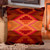 Wool cushion cover, 'Orange Chakana Crosses' - Orange Hand-Loomed Wool Andean Chakana Cross Cushion Cover