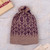 100% alpaca hat, 'Warm Embrace' - Textured Floral Crocheted Alpaca Hat in Lavander and Purple