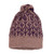 100% alpaca hat, 'Warm Embrace' - Textured Floral Crocheted Alpaca Hat in Lavander and Purple