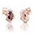 Cubic zirconia button earrings, 'Blazing Passion' - Red Faceted Cubic Zirconia Sterling Silver Button Earrings