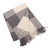 100% baby alpaca throw, 'Cozy Moments' - Checkered Grey Ivory Fringed Woven 100% Baby Alpaca Throw