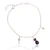 Amethyst pendant bracelet, 'Purple Grace' - Amethyst Sterling Silver Pendant Bracelet with Charms
