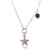 Amethyst pendant necklace, 'Cosmic Magic' - Silver Pendant Necklace with Star Motif and Amethyst Bead