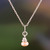 Cultured pearl choker necklace, 'Iridescent Sheen' - Silver Choker Necklace with Peach Cultured Pearl Pendant