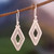 Sterling silver filigree dangle earrings, 'Harmonious Threads' - Diamond-Shaped Polished Sterling Silver Filigree Earrings