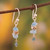 Gold-accented aquamarine and apatite dangle earrings, 'Sky Gems' - 18k Gold-Accented Aquamarine Apatite Silver Dangle Earrings