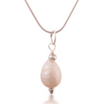 Cultured pearl pendant necklace, 'Moonbeam Marvel' - Silver Pendant Necklace with Natural Cream Cultured Pearl