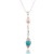 Amazonite and cultured pearl pendant necklace, 'Wave Reflection' - Silver Pendant Necklace with Amazonite and Cultured Pearl thumbail