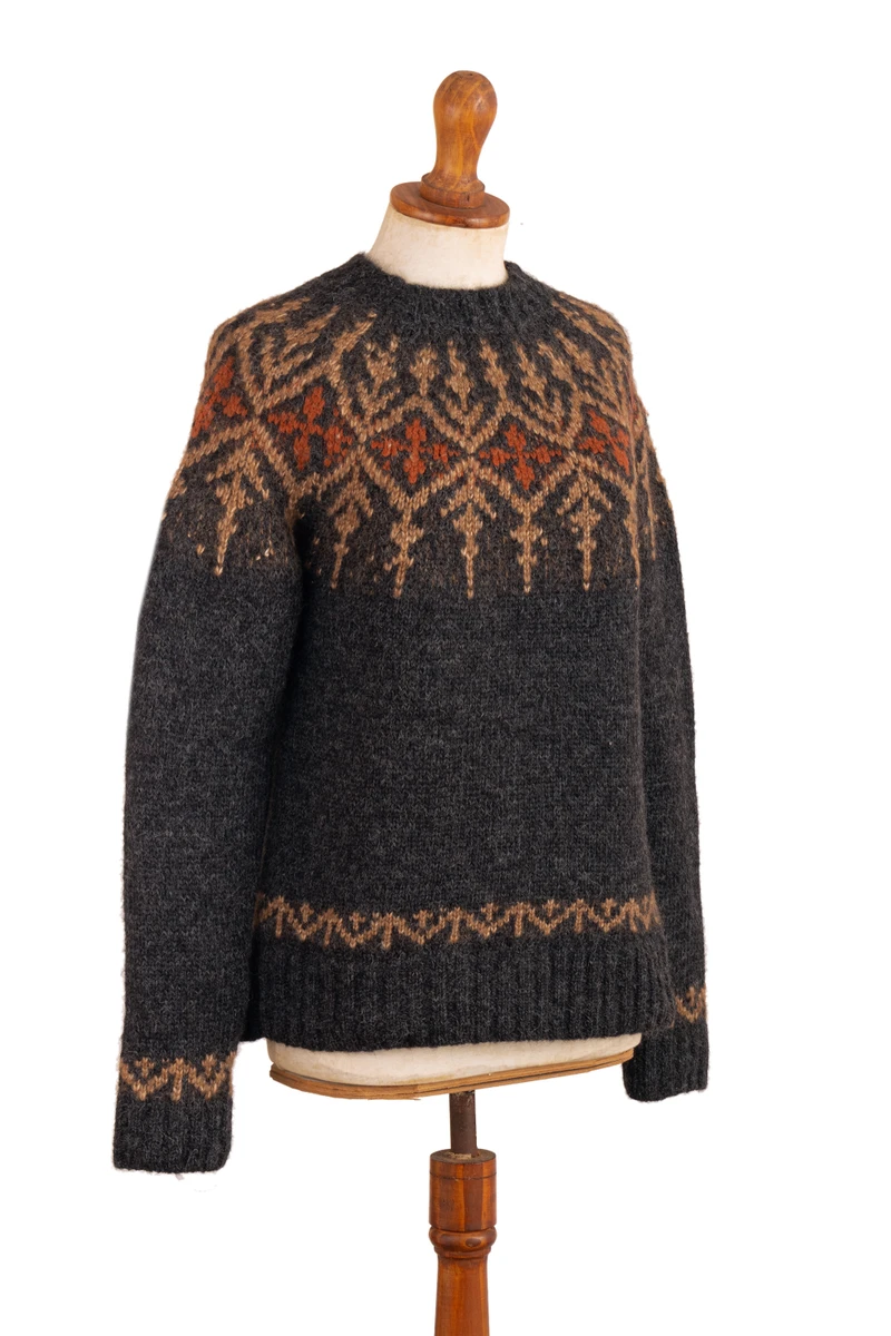 Woven Soft Classic Alpaca Blend Pullover Sweater from Peru