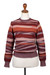 100% alpaca sweater, 'Mines of Maras' - Burgundy and Brown Soft Woven 100% Alpaca Pullover Sweater thumbail