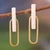 Gold-plated and sterling silver drop earrings, 'Minimalist Elegance' - Minimalist 18k Gold-Plated and Sterling Silver Drop Earrings